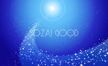 おしゃれ綺麗な星空(天の川風)に流れ星 無料背景(青 ブルー)イラスト11508