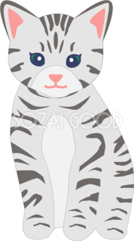 お洒落な猫イラスト「アメリカン・ショートヘア」 無料 フリー34538