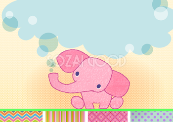 背景-イラスト-かわいい(ピンクの象さん)37943