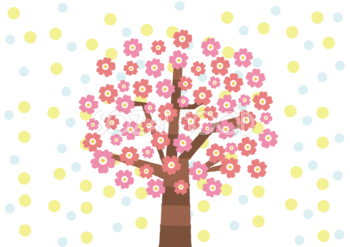 満開な桜の木 無料イラスト／春41975