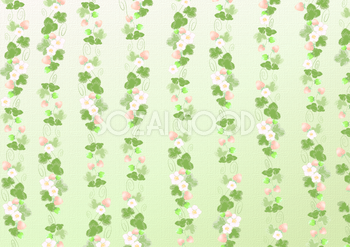 (緑 グリーン)系の小花柄パターン背景無料イラスト／花43495