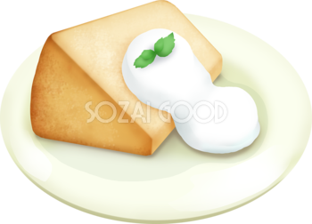 シフォンケーキのスイーツ（デザート） 食べ物 無料イラスト