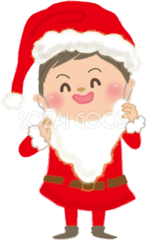 つけひげつける男の子クリスマスかわいいサンタ無料イラスト57790