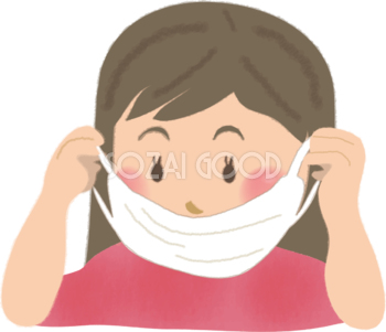 マスクを装着している女性の無料イラスト61088