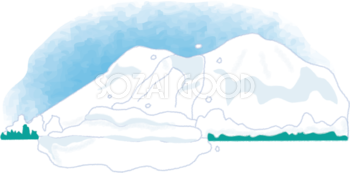 雪崩する山の無料イラスト61801