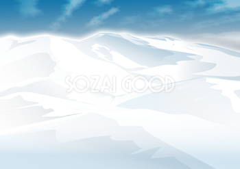 真っ白な雪山の背景無料イラスト62493