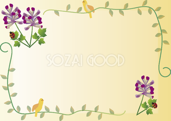 紫華鬘(むらさきけまん) 春(3~4月)花フレーム無料イラスト64674
