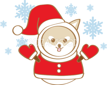 かわいいクリスマス(柴犬雪だるま)無料イラスト80598