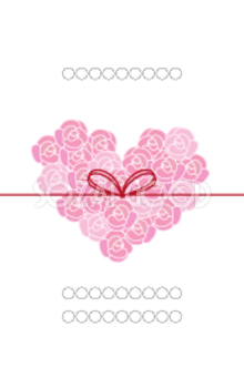 結婚式メッセージカードデザイン_バラのハートイラスト無料テンプレート80942