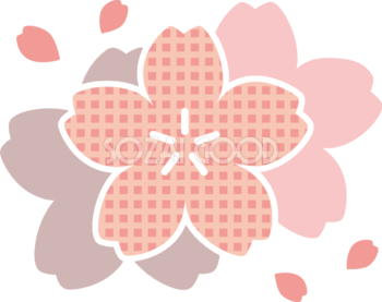 重なる三枚の桜の花びら おしゃれ無料(フリー)イラスト85374