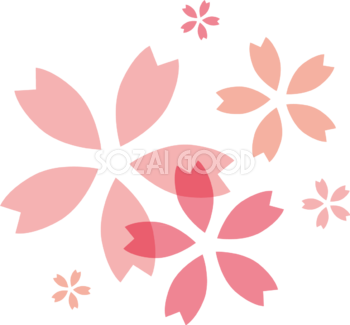 色んなピンクの桜の花びら おしゃれ無料(フリー)イラスト85376