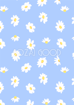 かわいいレトロ白い花ボタニカル柄(植物)背景イラスト無料 フリー87285