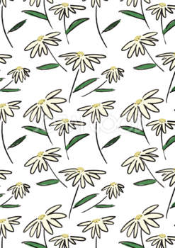 花ボタニカル風(植物)縦長方形 背景イラスト無料 フリー87491
