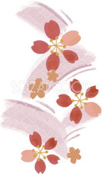 かわいい桜の和風(和柄) イラスト無料 フリー88427