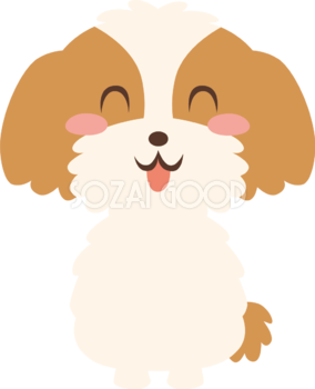 動物 犬 シーズー 笑顔イラスト無料 フリー88512