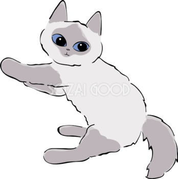 かわいいシャム猫イラスト くつろぎ 無料 フリー88666