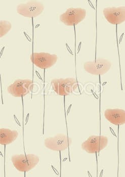 ふんわり水彩風のお花畑 ボタニカル 背景イラスト 縦長方形 無料 フリー88794