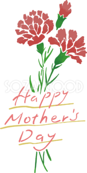母の日カーネーションロゴ（文字）HappyMother'sDayおしゃれイラスト無料 フリー88914