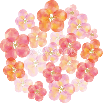 梅の花 おしゃれ イラスト無料 フリー90358