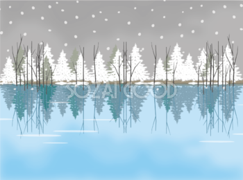 冬 雪 綺麗(幻想的)な景色 背景イラスト無料 フリー90767