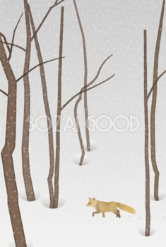 冬 雪 綺麗(幻想的)な景色 背景イラスト無料 フリー90770
