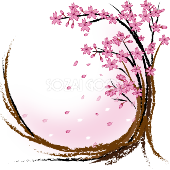 桜の木 和風 フレーム枠 イラスト無料 フリー91085