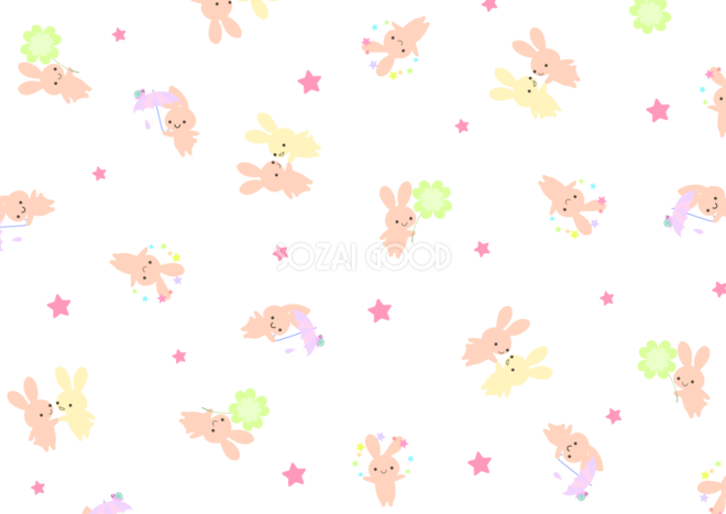 うさぎの柄,かわいい無料背景イラスト