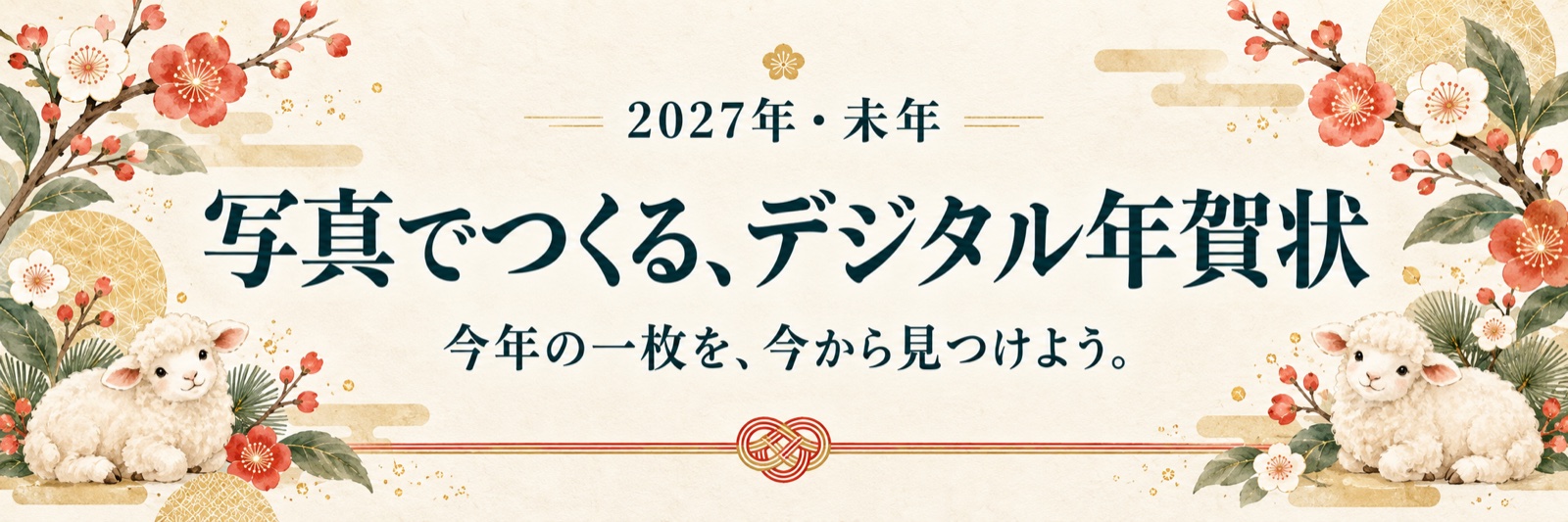 2027年・未年 写真でつくる、デジタル年賀状。今年の一枚を、今から見つけよう。