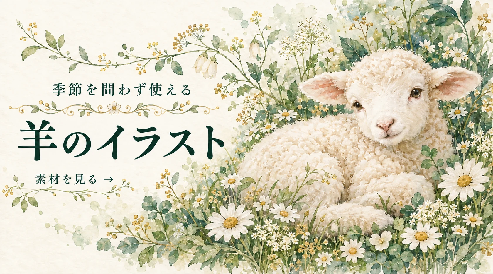 季節を問わず使える 羊のイラスト 素材を見る