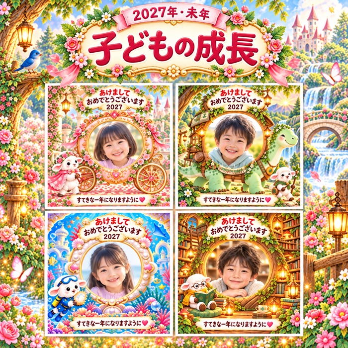 子どもの成長の年賀状デザイン紹介