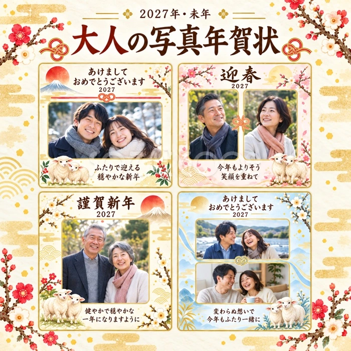 大人の写真年賀状の年賀状デザイン紹介