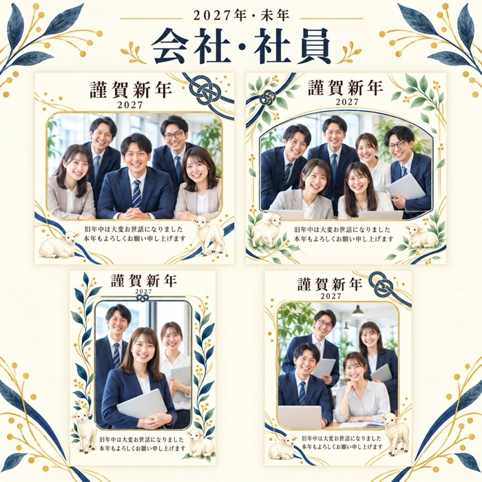 会社・社員の年賀状デザイン紹介