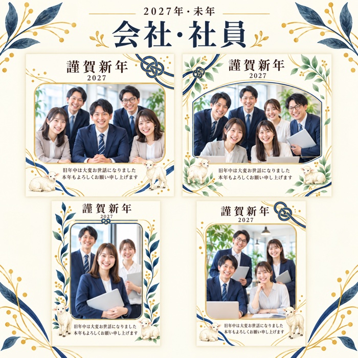会社・社員の年賀状デザイン紹介