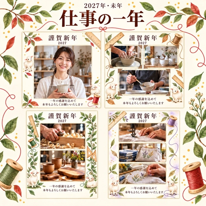 仕事の一年の年賀状デザイン紹介