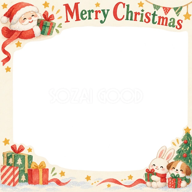サンタの贈り物のクリスマスイラスト