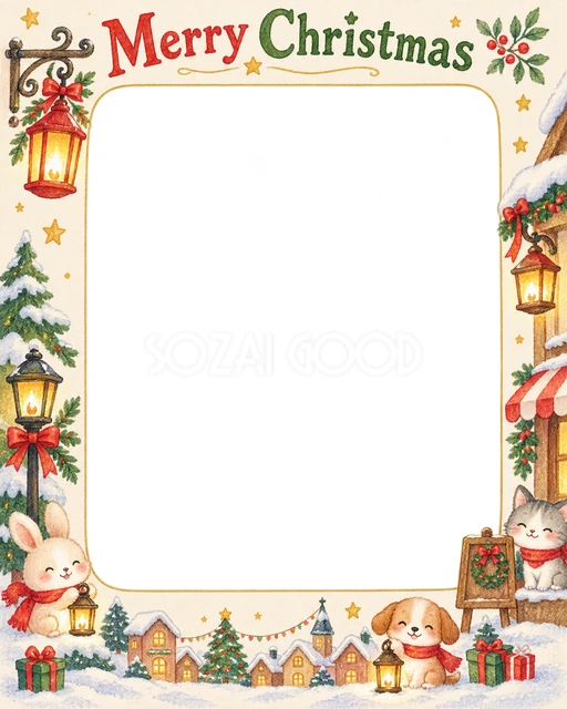 ひかるランタンのクリスマスイラスト