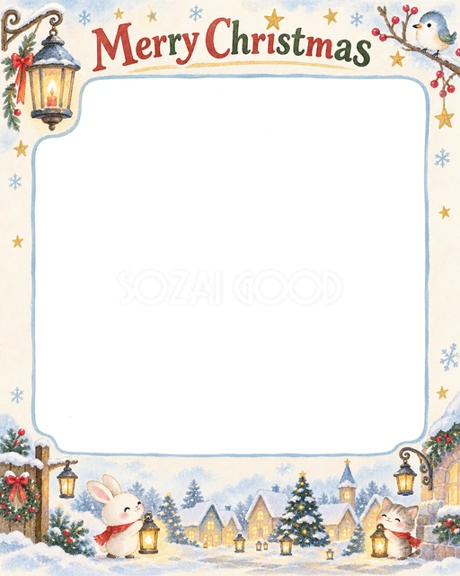ひかるランタンのクリスマスイラスト