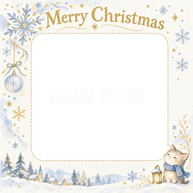 雪の結晶のクリスマスイラスト