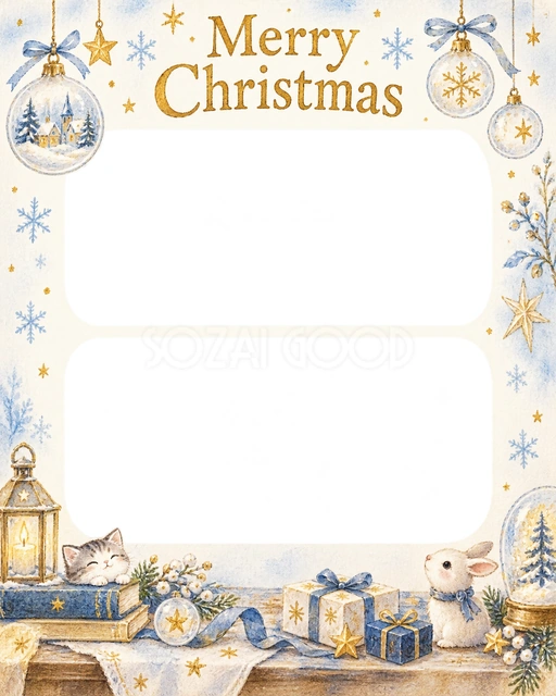 ガラスの飾りのクリスマスイラスト