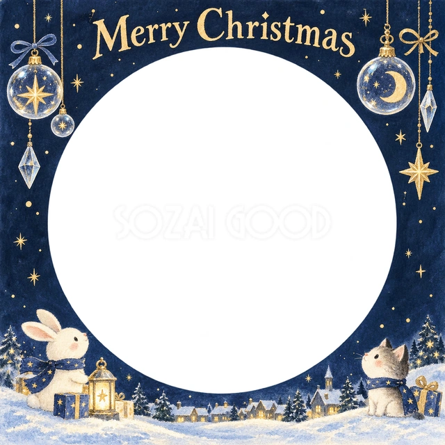 ガラスの飾りのクリスマスイラスト