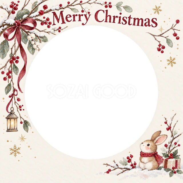 冬の枝のクリスマスイラスト