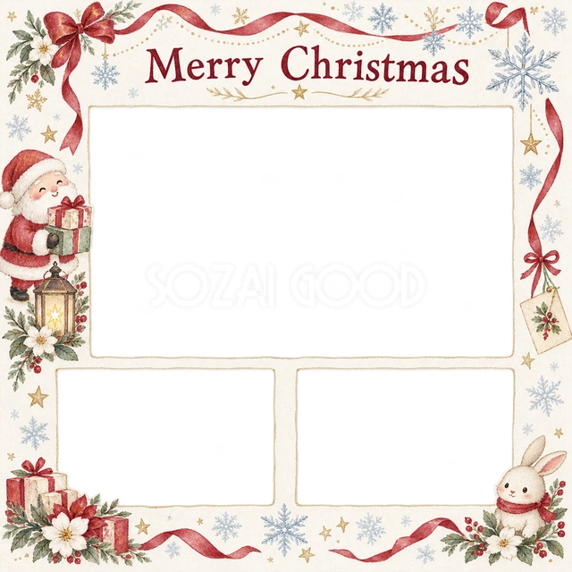 雪の結晶のクリスマスイラスト
