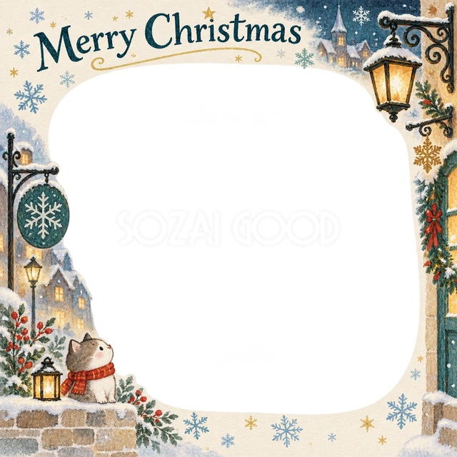 雪の結晶のクリスマスイラスト