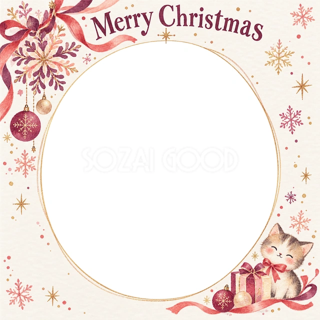 雪の結晶のクリスマスイラスト