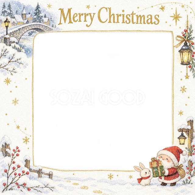 雪の橋のクリスマスイラスト