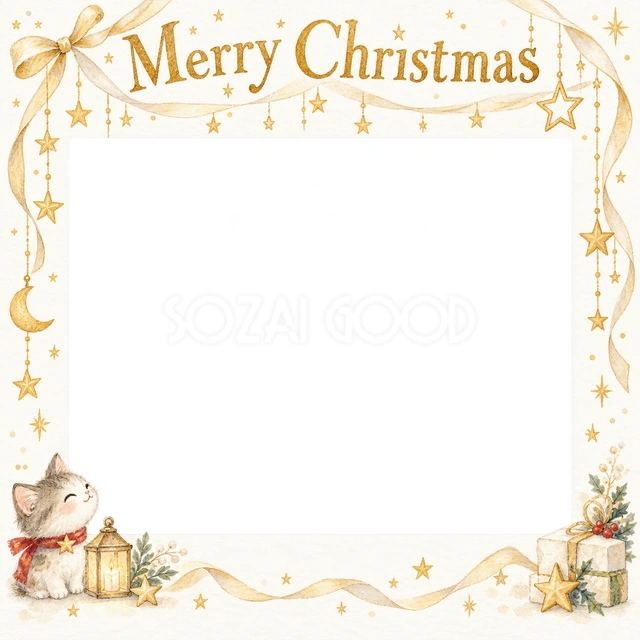 星のカーテンのクリスマスイラスト