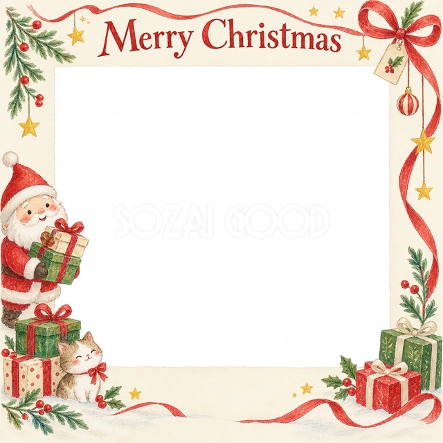 贈り物の結び目のクリスマスイラスト