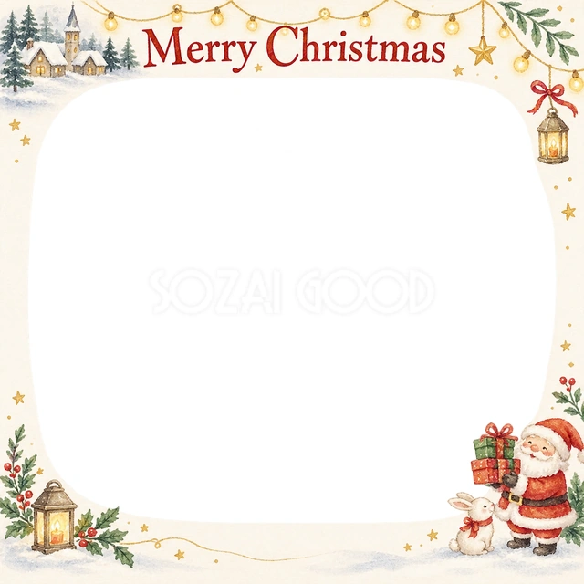 光のガーランドのクリスマスイラスト