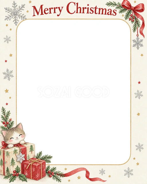 銀の雪結晶のクリスマスイラスト