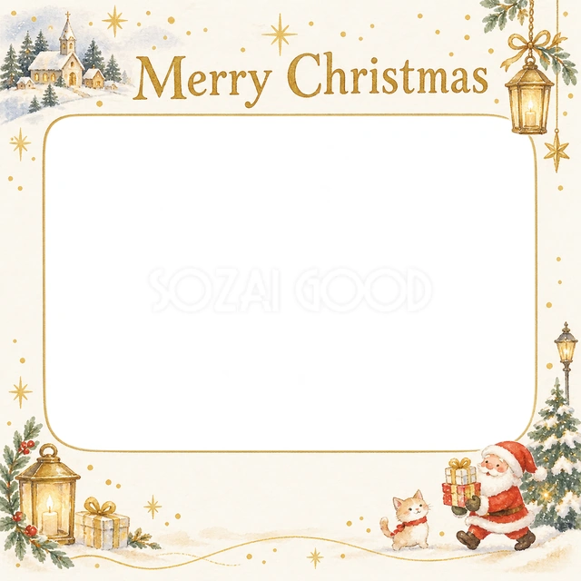 あたたかな灯りのクリスマスイラスト